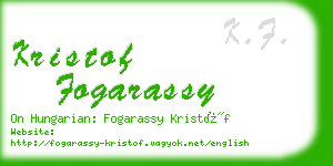 kristof fogarassy business card